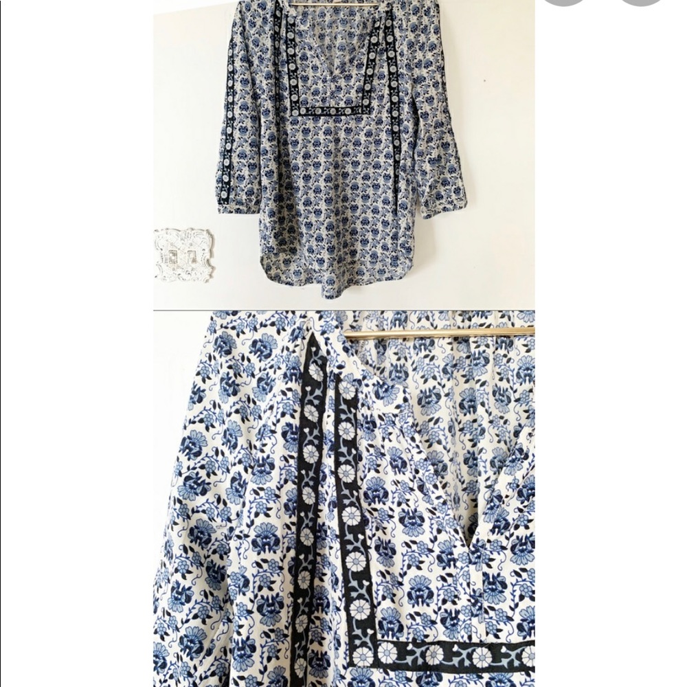 BEACHLUNCHLOUNGE paisley 3/4 top blue 0766